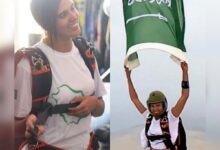 Video: Saudi woman makes history by skydiving from 15,000 feet with national flag