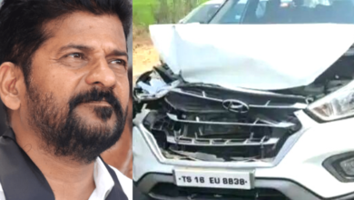 Telangana: Narrow escape for Revanth Reddy in road accident