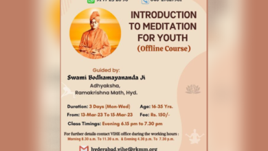 Hyderabad: Offline meditation course by RK Math from March 13-15