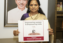 Kavitha launches poster; boost demand for Women’s Reservation Bill passage