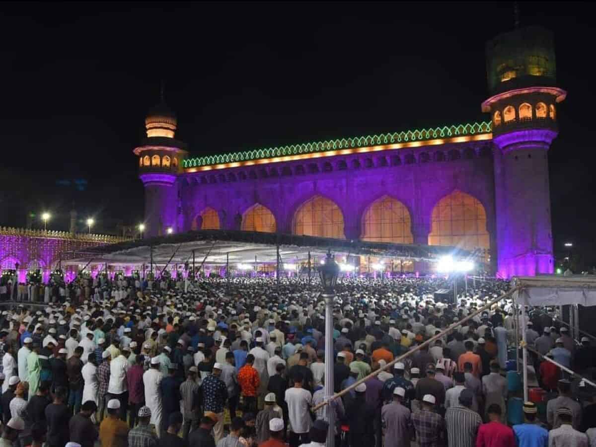 Taraweeh prayers at various mosques in Hyderabad