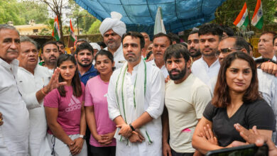 Wrestlers protest at Jantar Mantar