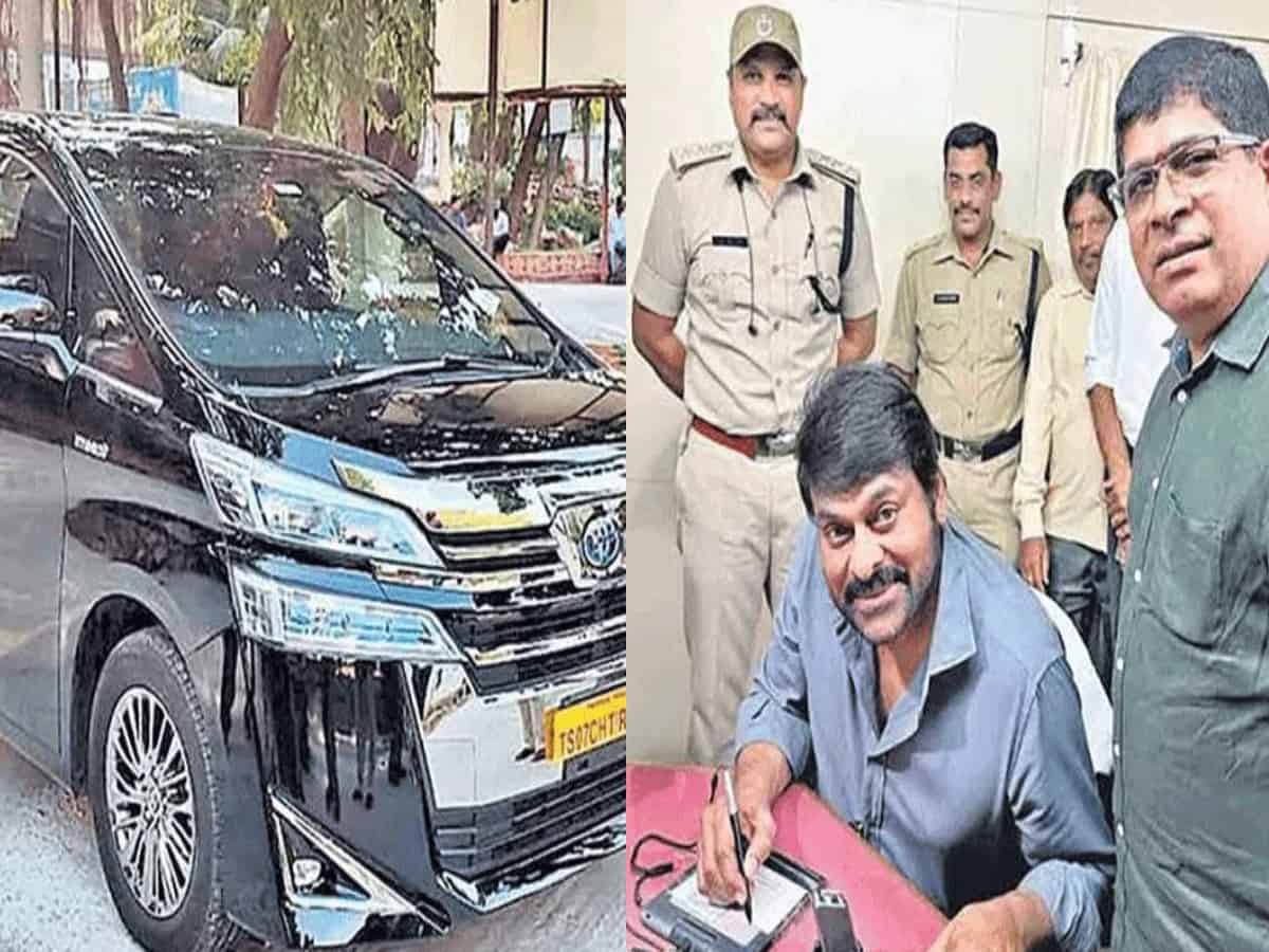 Chiranjeevi buys new car in Hyderabad, spends Rs 5L for numberplate