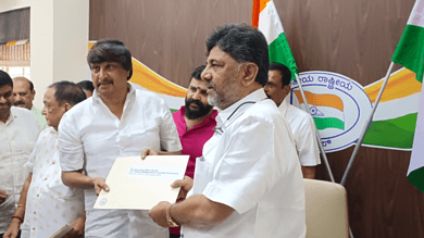 DK Shivakumar distributes 'B' form to Congress candidates for Karnataka polls