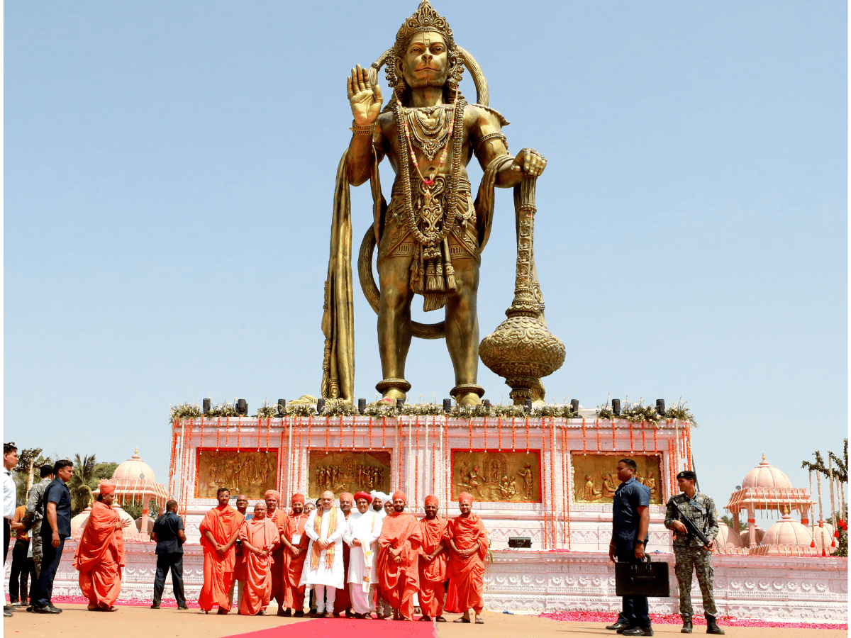 Shah Inaugurates 54 feet Tall Lord Hanuman Statue In Gujarat