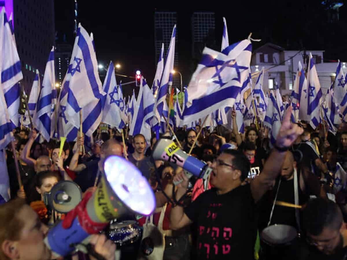 Thousands of Israelis protest for 15th week at 150 locations against judicial overhaul