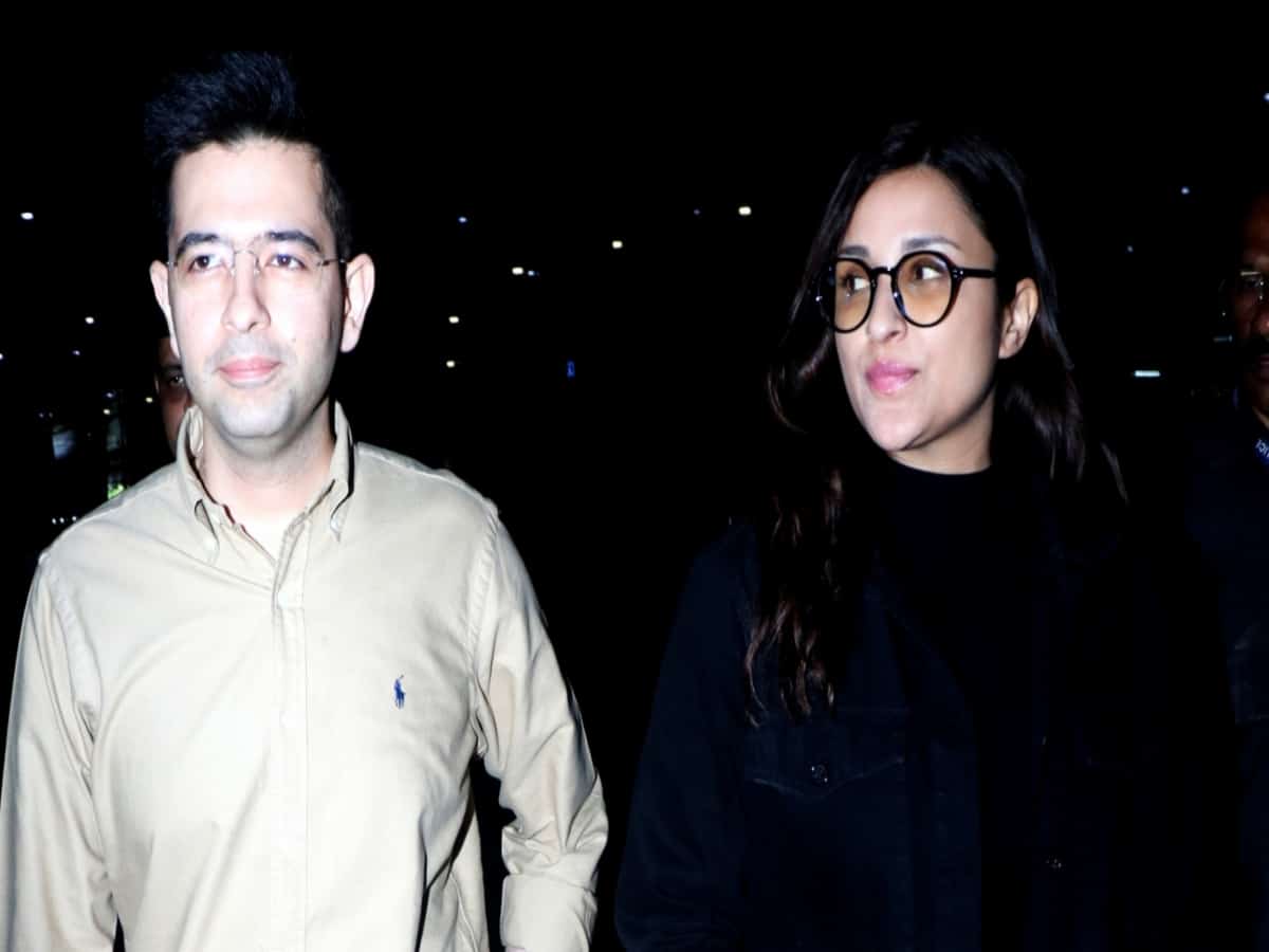 Raghav Chadha, Parineeti spotted together at Mumbai airport