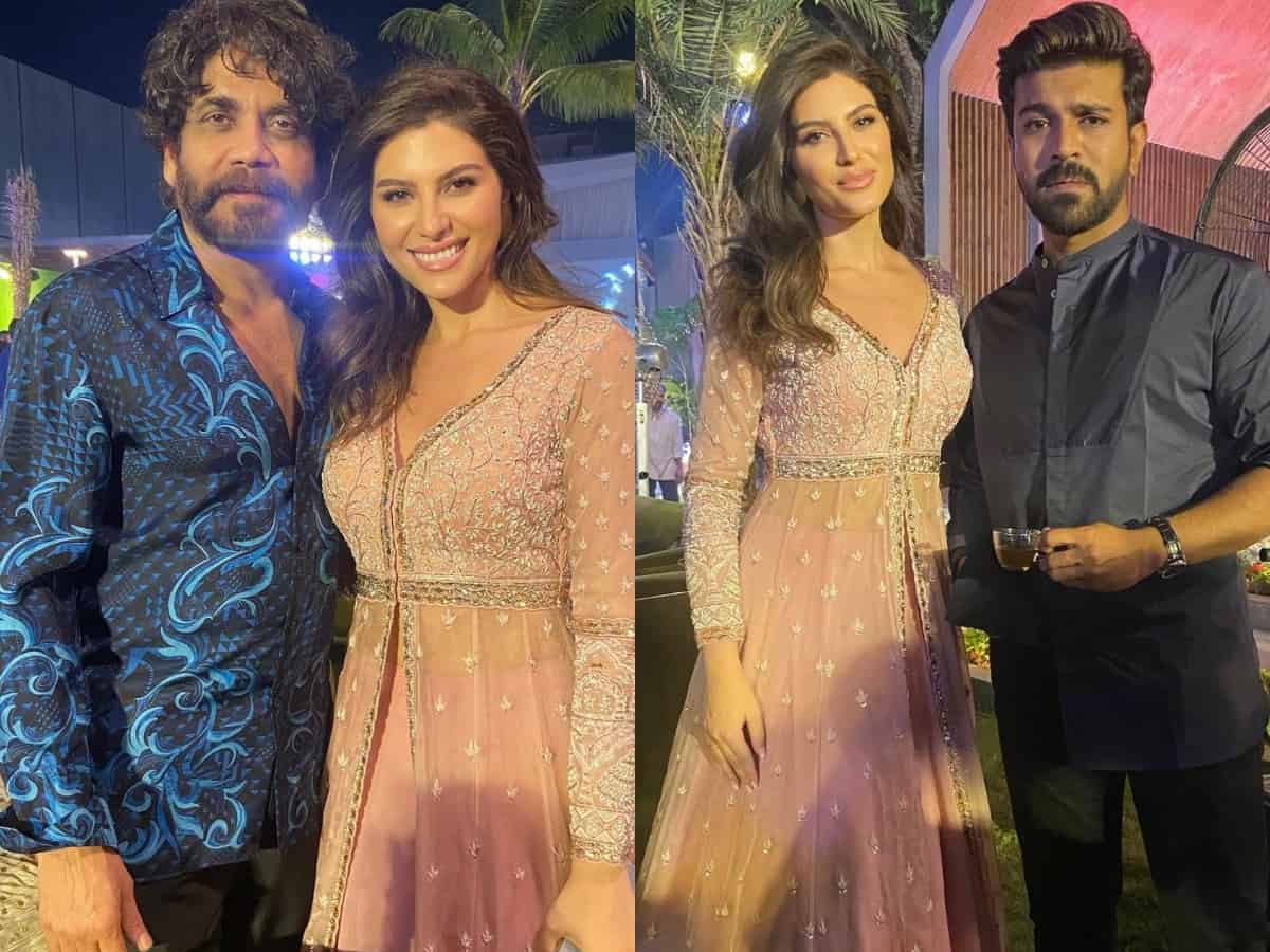 Elnaaz Norouzi poses with Nagarjuna, Ram Charan and others, pics viral