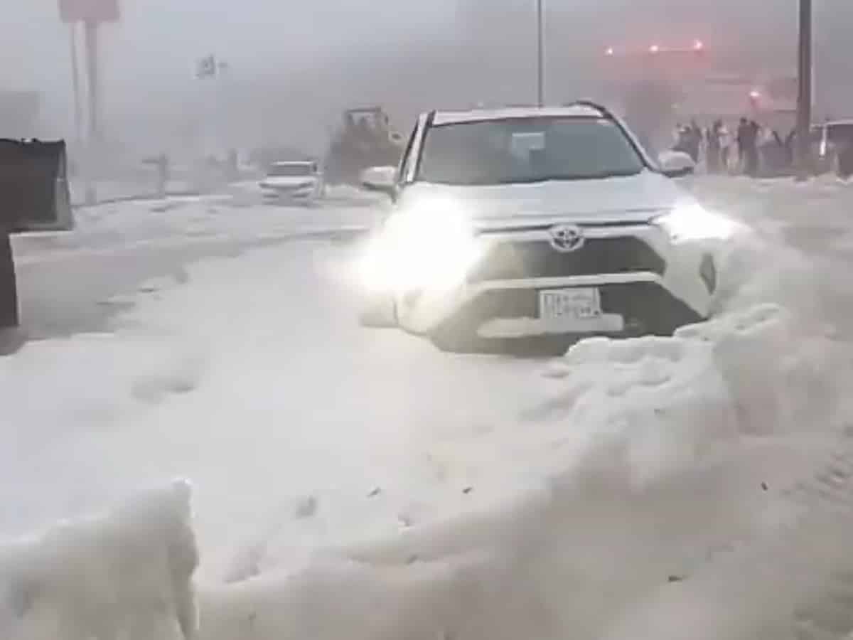 Watch: Rare snow cover Al Baha region in Saudi Arabia