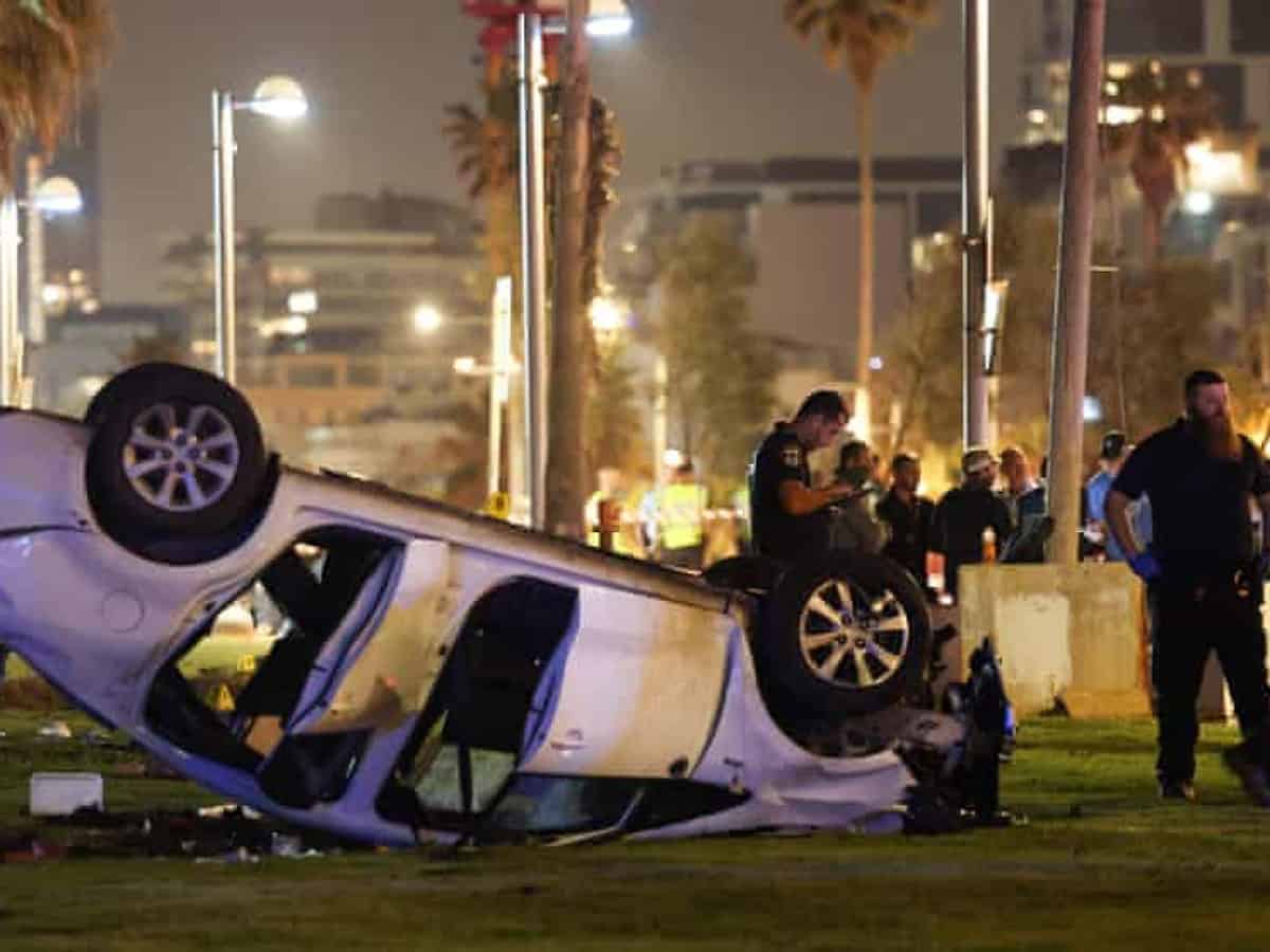 aftermath of the attack in Tel Aviv, Israel, on Friday night.