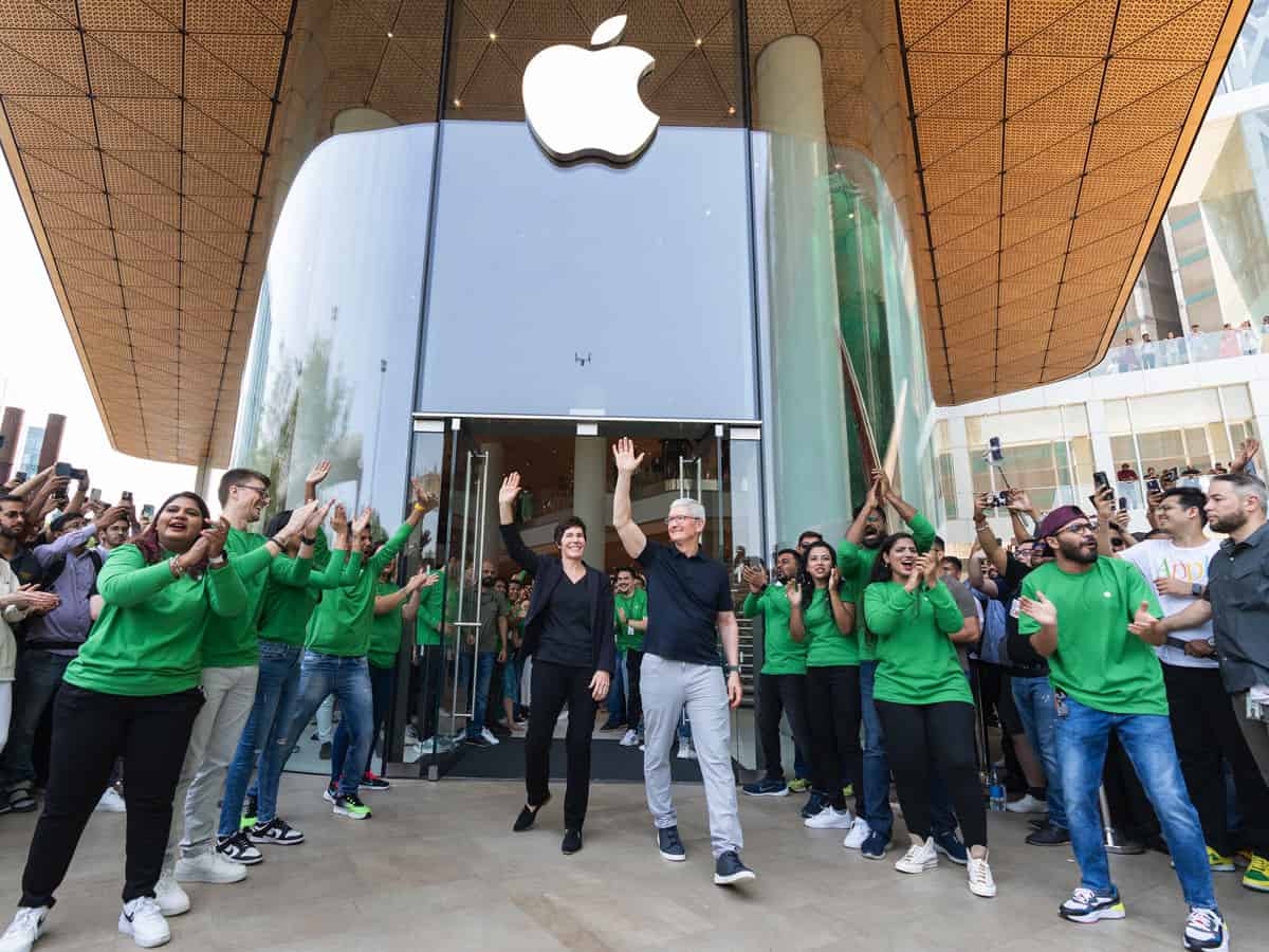 Tim Cook greets first customers as Apple debuts India retail store