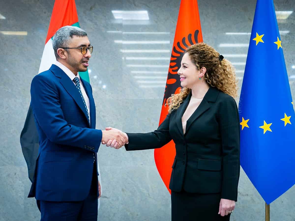Abdullah bin Zayed meets Albanian Minister for Europe and Foreign Affairs