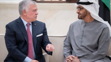 UAE President receives King Abdullah of Jordan in Abu Dhabi
