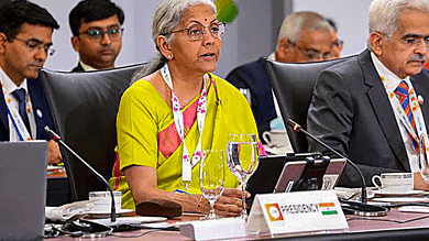 _Union Finance Minister Nirmala Sitharaman with RBI Governor Shaktikanta Das chairs the G20 Finance Ministers & Central Bank Governors' meeting