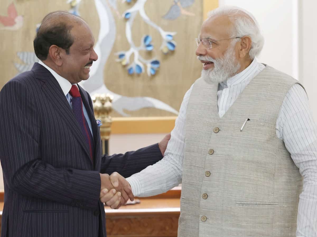 UAE based Indian bizman Yusuff Ali meets PM Narendra Modi