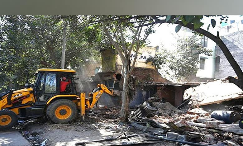 Police demolish ‘illegal’ properties of drug peddlers in Faridabad