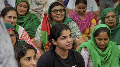 Wrestlers protest at Jantar Mantar