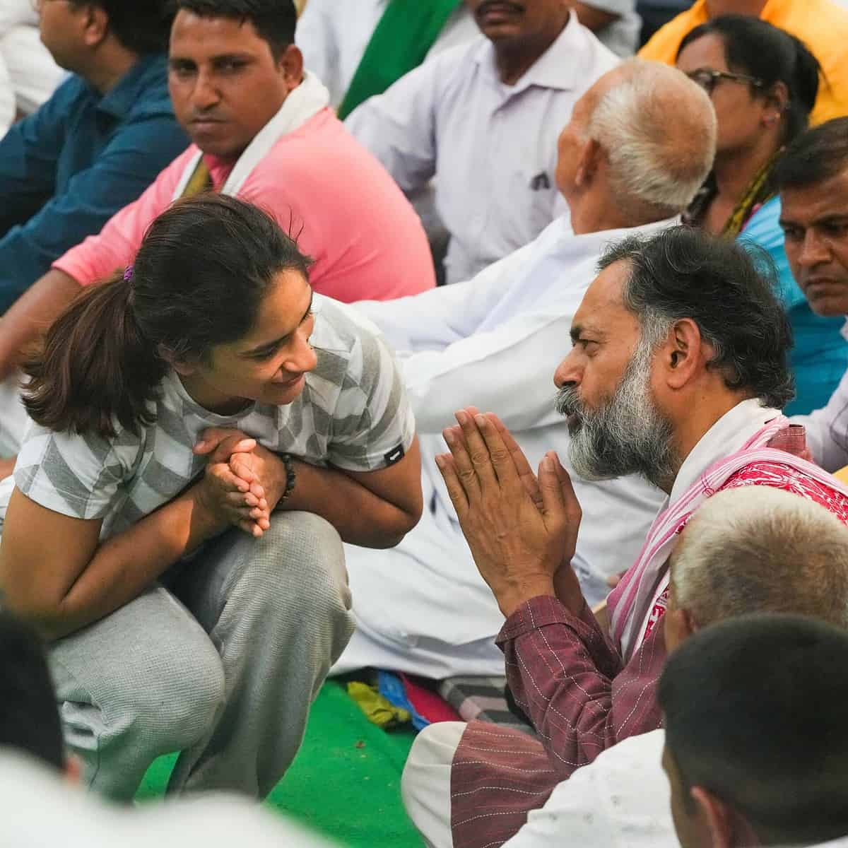 Wrestlers protest at Jantar Mantar