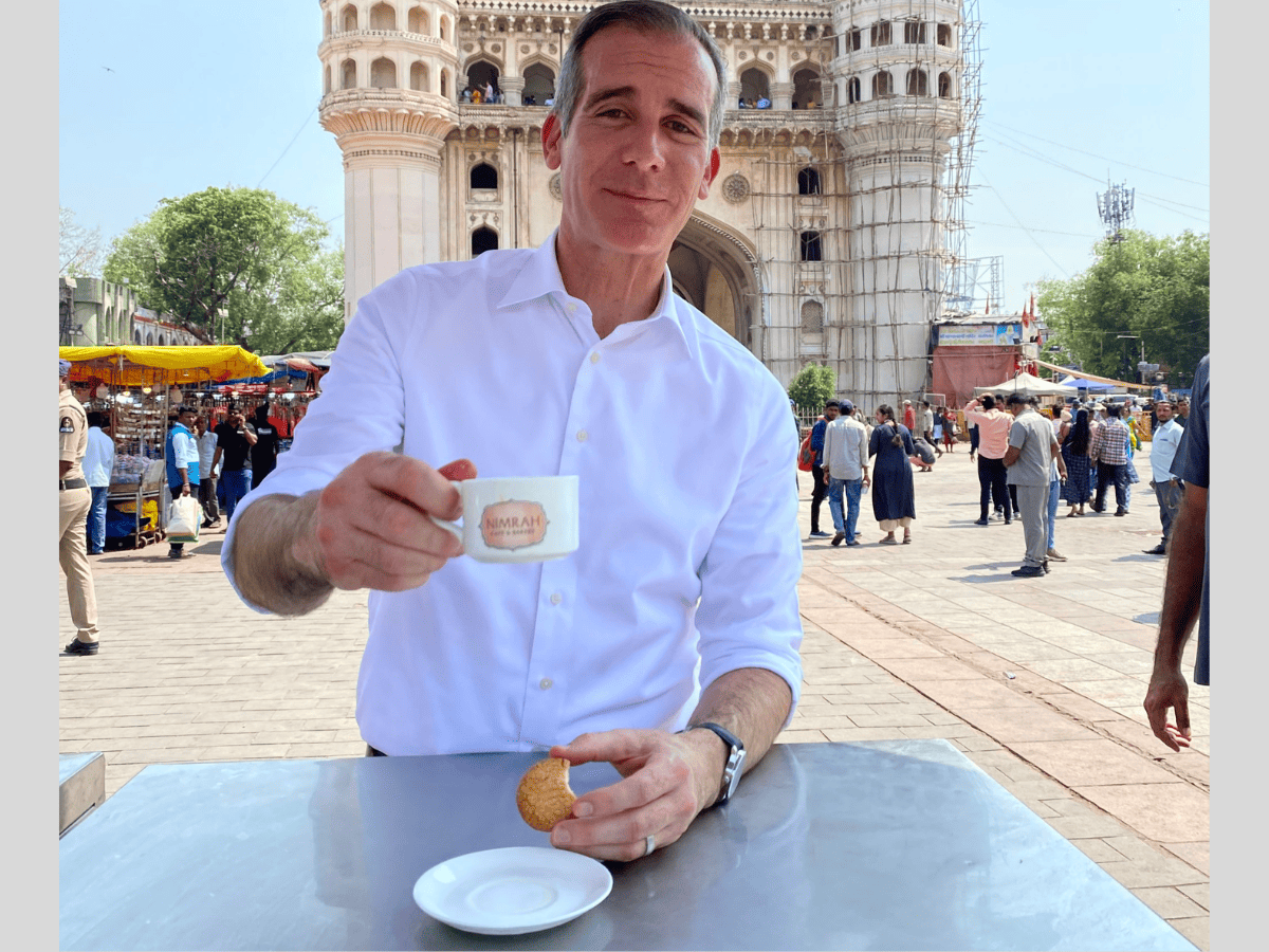 Chai was great: US Ambassador Eric Garcetti at Charminar