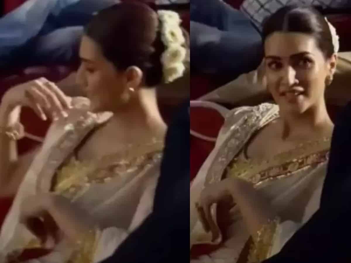 Video of Kriti Sanon sitting on floor at 'Adipurush' trailer launch goes viral