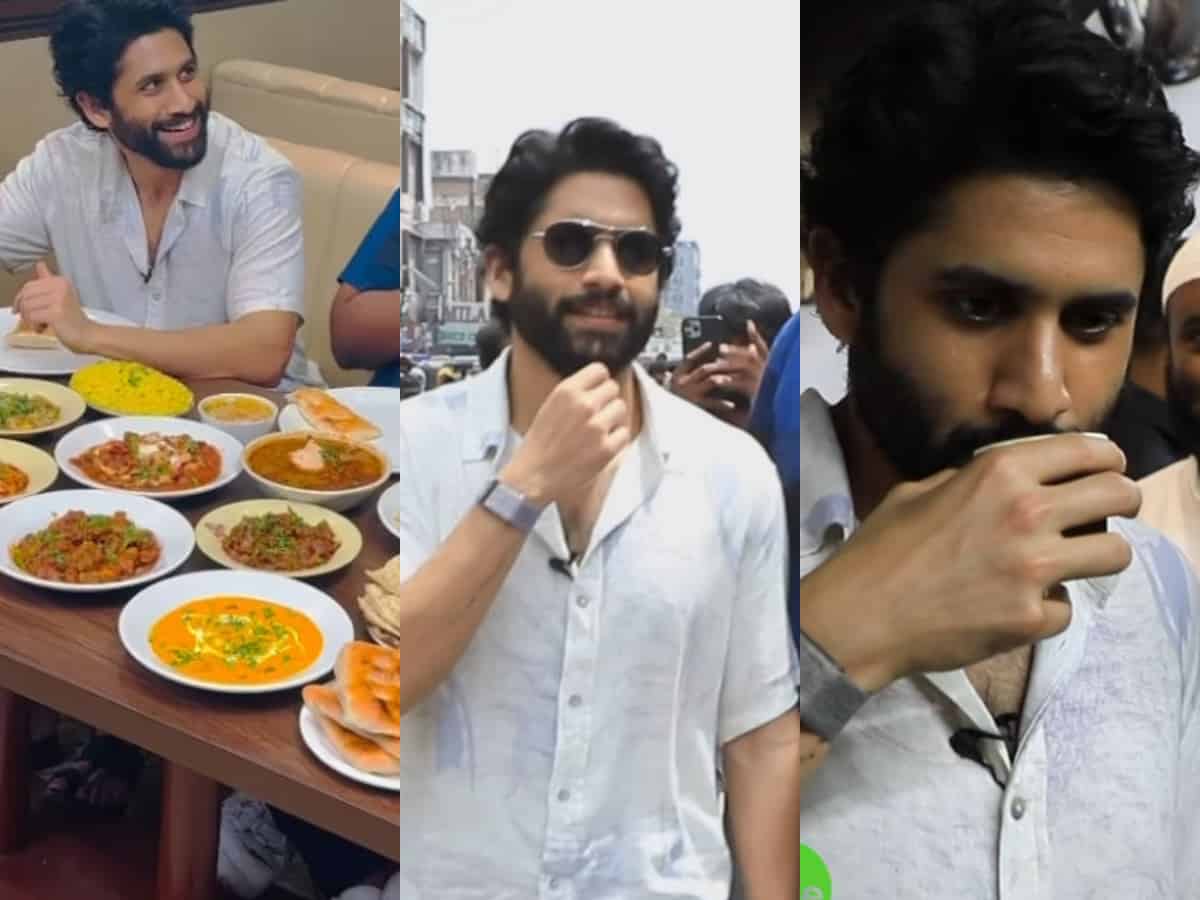 Naga Chaitanya enjoys Hyderabad's iconic food at Charminar