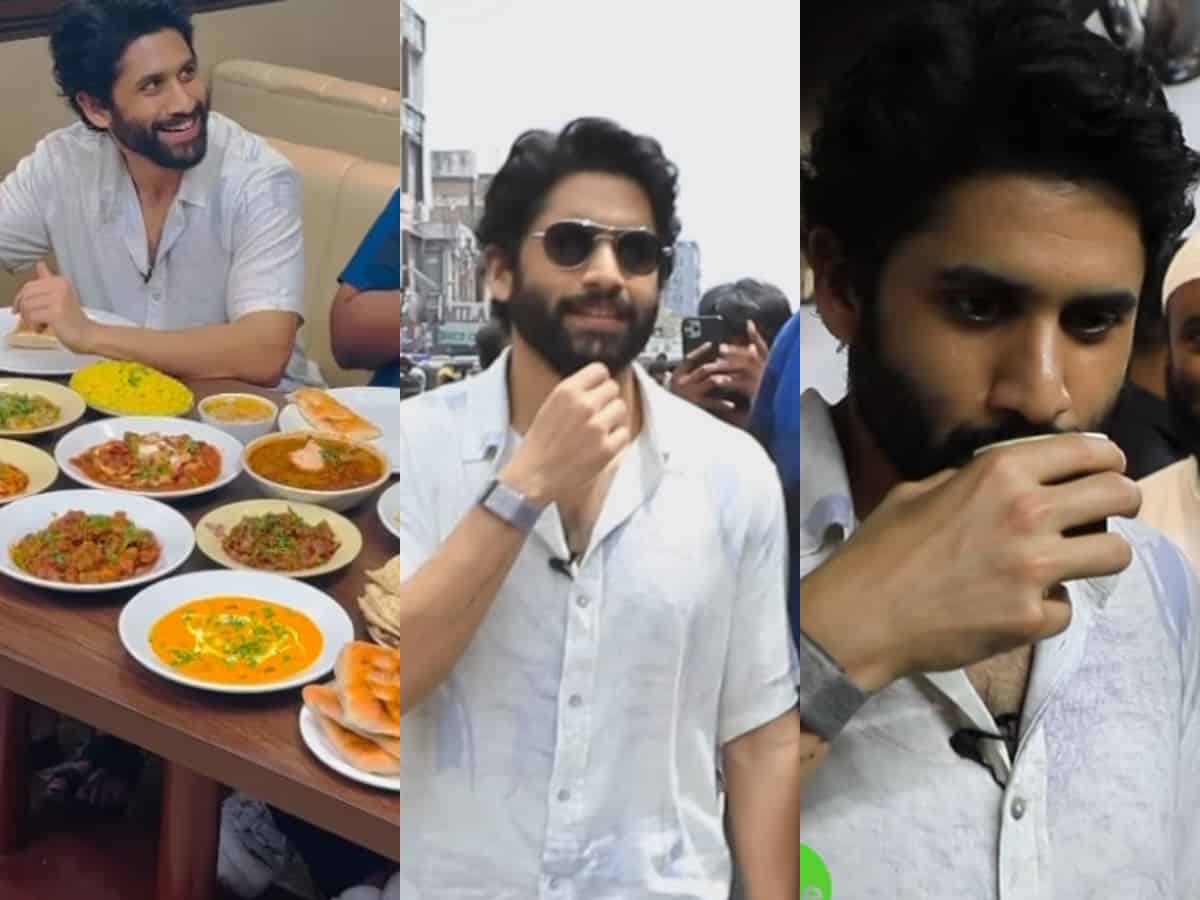 Naga Chaitanya enjoys Hyderabad's iconic food at Charminar 