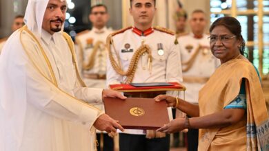 Qatar envoy to India presents credentials to Droupadi Murmu