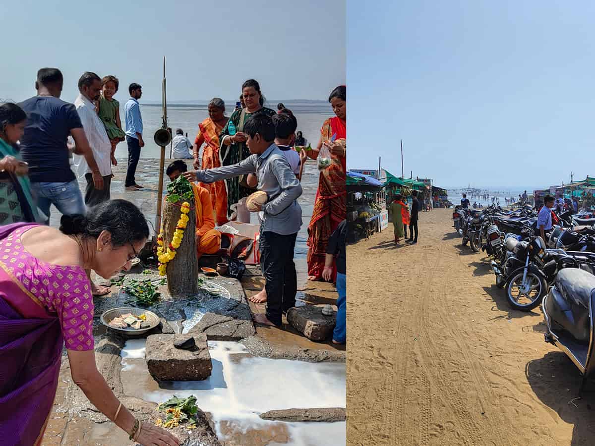 For pilgrims, Arabian Sea withdraws and returns to normal state at Nishkalank Mahadev Temple in Gujarat