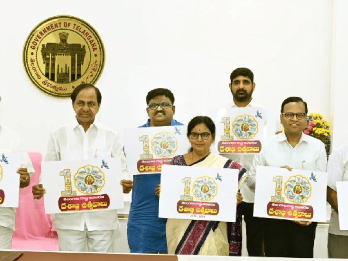 Telangana CM unveils logo for 10th state formation day celebrations