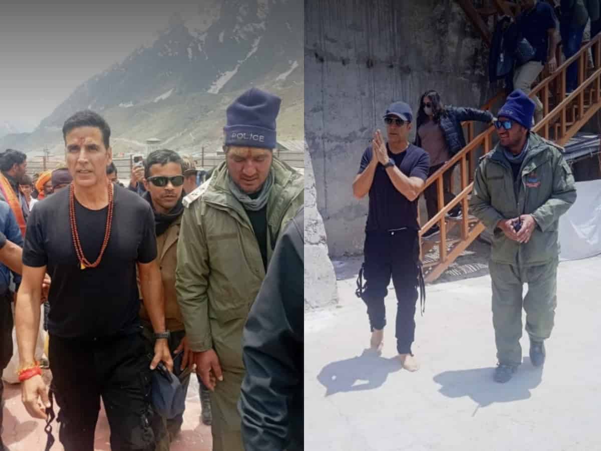 Akshay Kumar seeks blessings at Kedarnath temple, greets fans