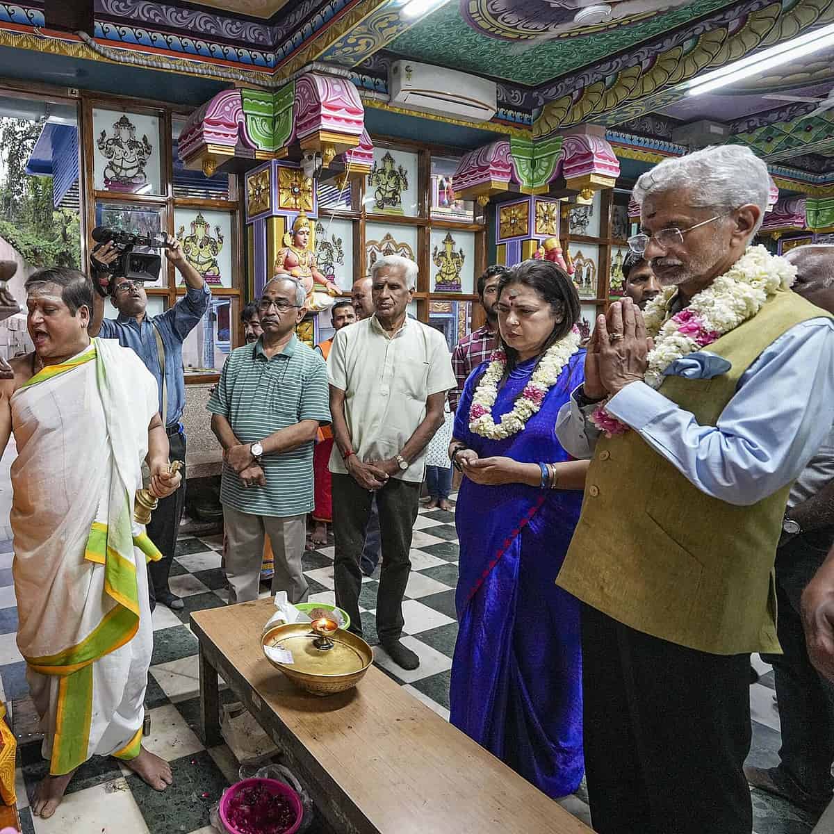 Jaishankar at Sree Vinayak temple in Delhi