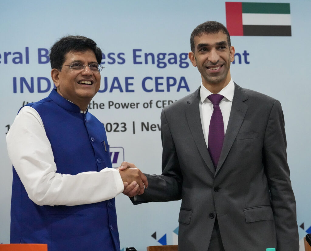 Piyush Goyal with UAE Foreign Trade Minister