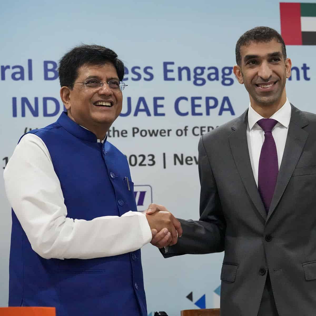 Piyush Goyal with UAE Foreign Trade Minister