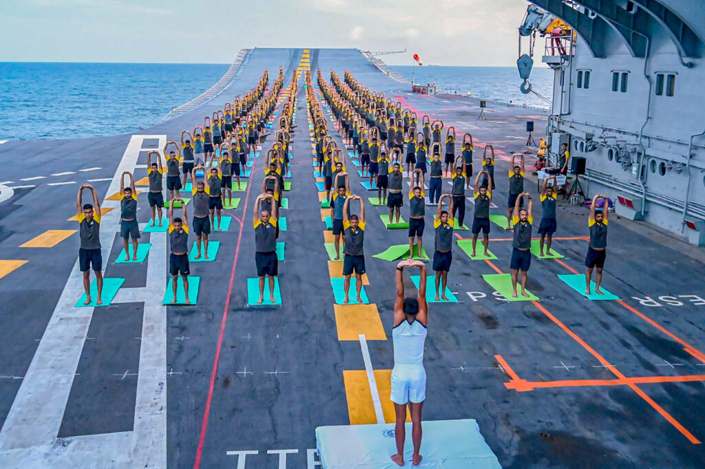 IDY: Navy personnel at yoga session