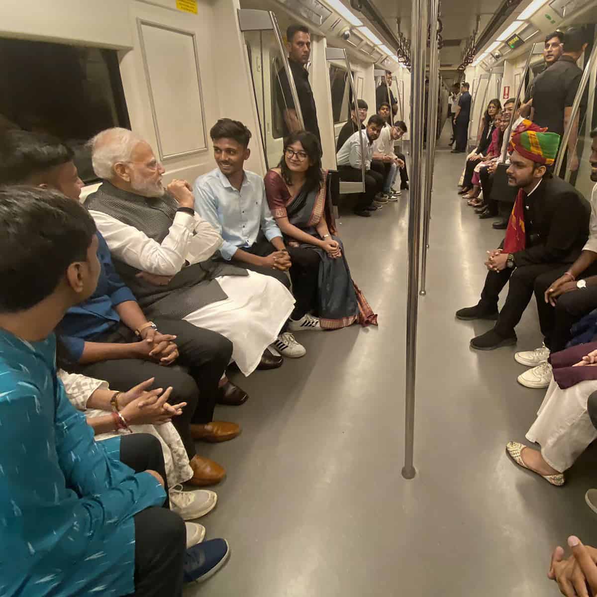 PM Modi travels in Delhi Metro