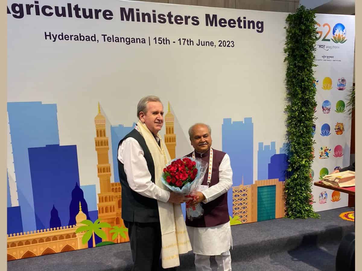 Hyderbad: Union Agri Minister meets US, UK officials at G20 Meeting