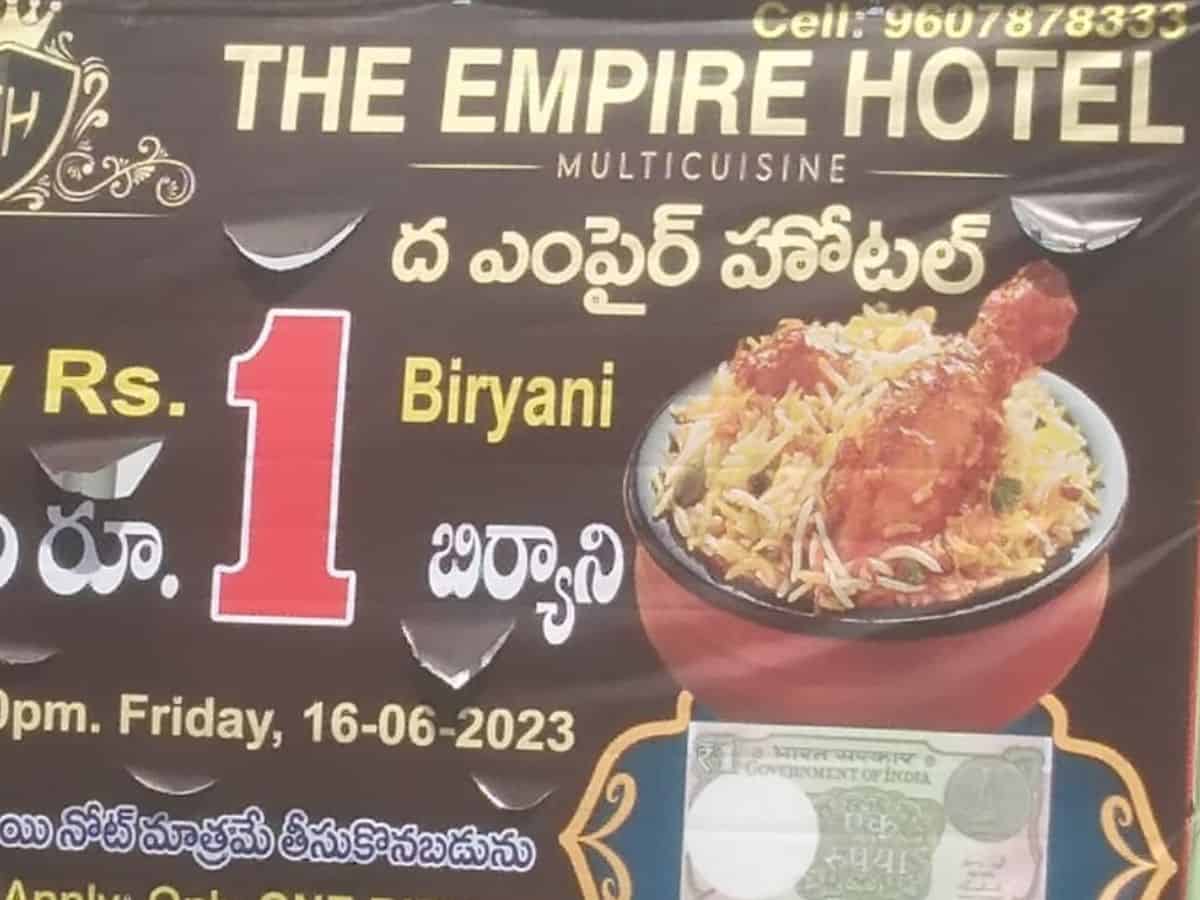 Telangana: Free biryani offer at Karimnagar hotel creates ruckus