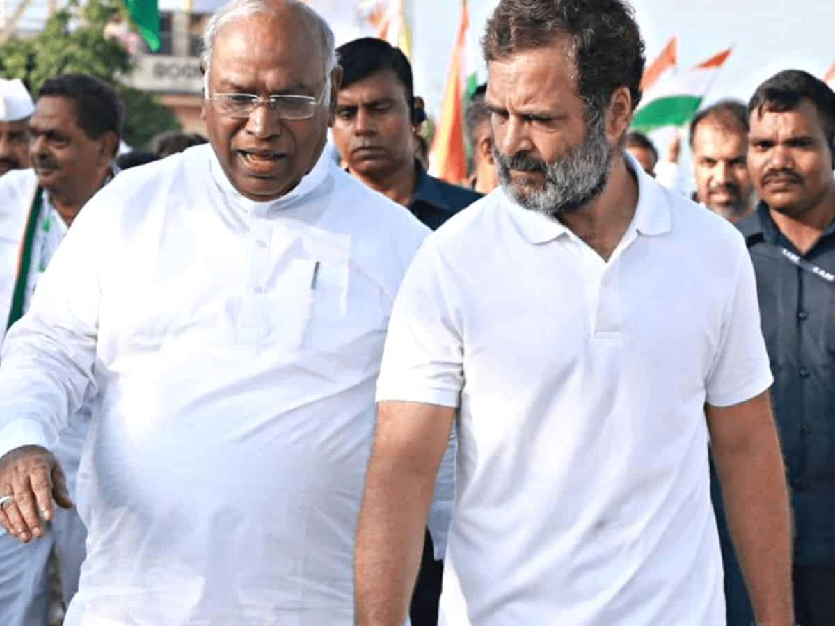 Mallikarjun Kharge and Rahul Gandhi (Photo: Twitter)