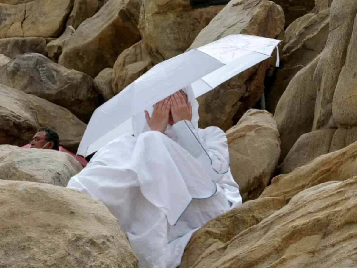 Haj 2023: Pilgrims praying on Mount Arafat