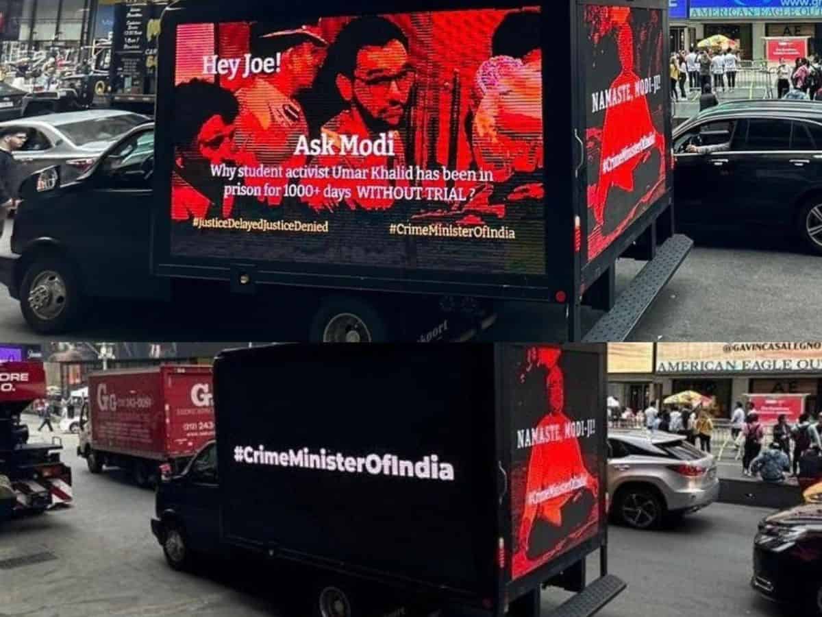 Amid Prime Minister Narendra Modi's visit to the United States, the city of New York saw trucks with screens beckoning US President Joe Biden to ask the Indian PM tough questions about happenings in India.