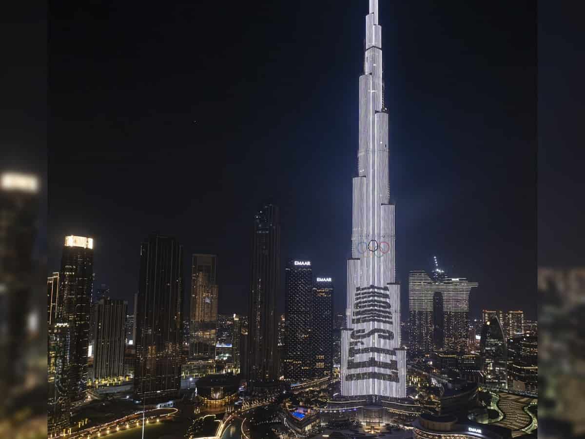 Dubai's iconic Burj Khalifa lights up for Int'l Olympic Day