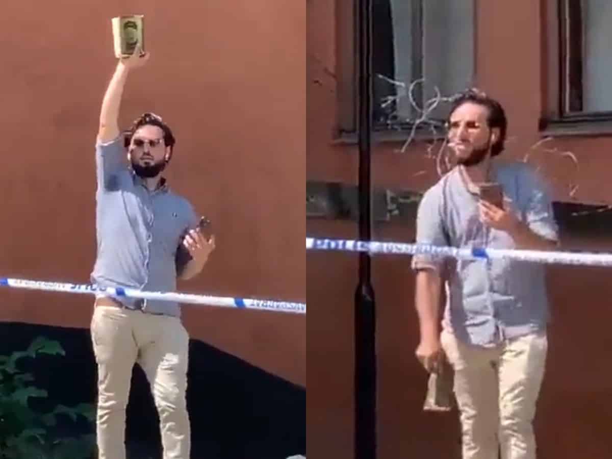 Sweden: Protester burn copy of Quran pages outside Stockholm mosque