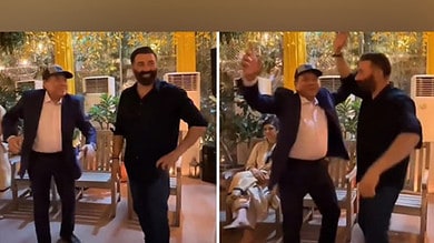 Sunny Deol grooves to 'Morni Banke' at Karan Deol's roka with Vijay Dhanoya