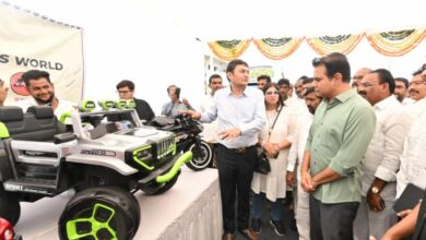 Foundation for 'Telangana Toys Park' laid by KTR in Yadadri