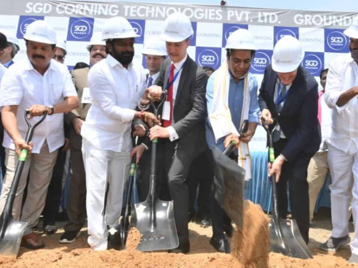 Telangana: KTR breaks ground for 'SGD Corning unit' in Mahbubnagar