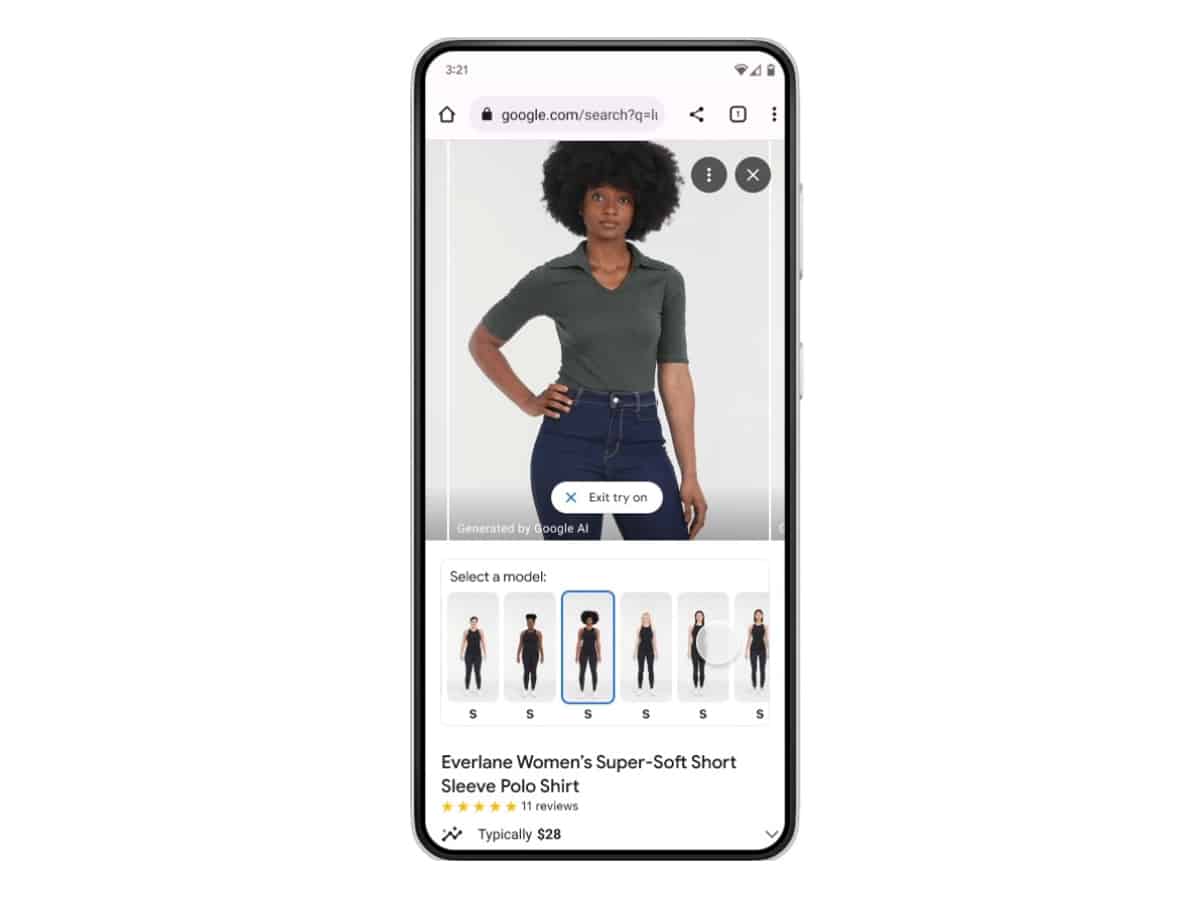Google's new AI feature lets users preview clothes on different body types