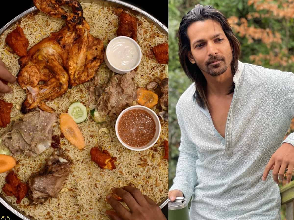 Actor Harshvardhan Rane enjoys Mandi in Tolichowki, Hyderabad