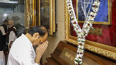 Ajit Pawar with NCP leaders at Maharashtra Assembly