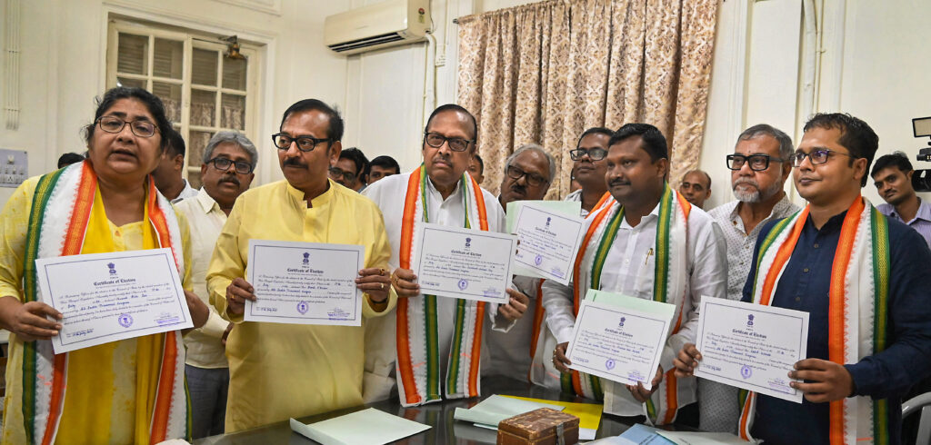 Samirul Islam receives Rajya Sabha winning certificate