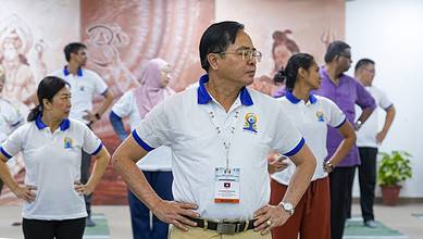 Yoga session after India-ASEAN conference